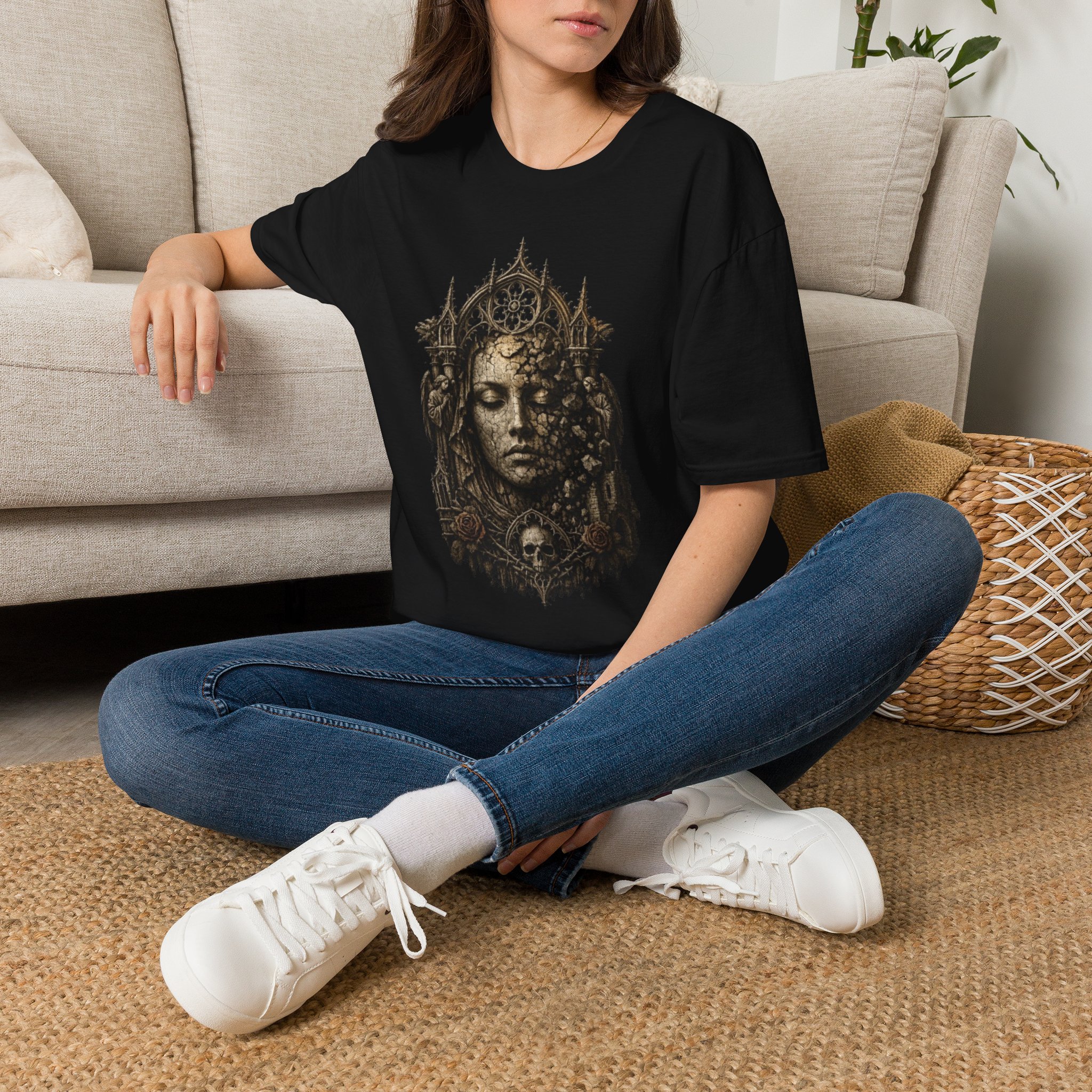 Gothic Queen T-Shirt — Ornate Crowned Woman Art Tee - Image 6