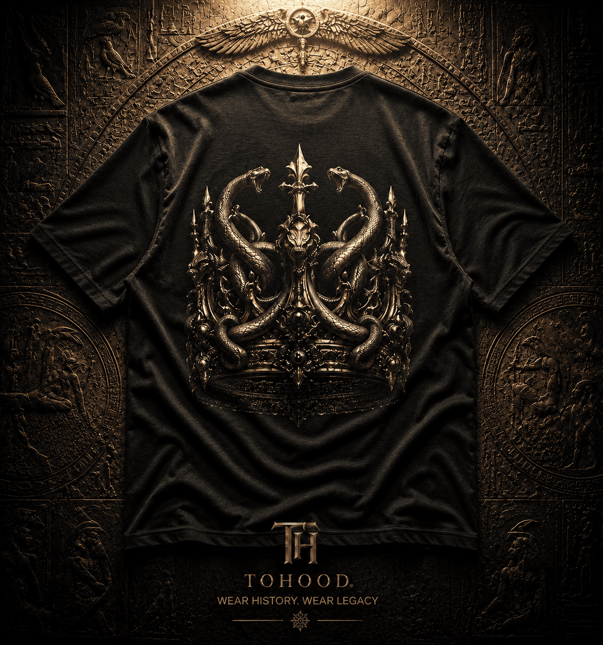 Crowned Serpents T-Shirt — Gothic Snake Crown Graphic Tee