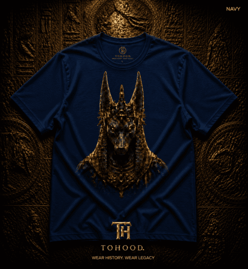 20260729051843-1f18b0cf-7a4b-682a-a075-32b732513ee6.png Anubis-Inspired Graphic T-Shirt — Egyptian Jackal Head Design