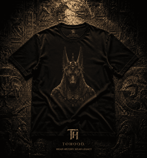 Anubis-Inspired Graphic T-Shirt — Egyptian Jackal Head Design
