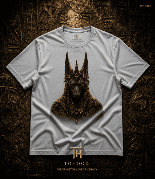 20260729051851-1f18b0cf-c26a-6138-8c91-b28b31394b36.png Anubis-Inspired Graphic T-Shirt — Egyptian Jackal Head Design