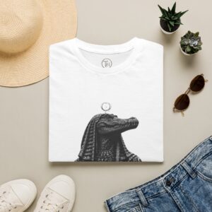 T-Shirt — Pharaoh Crocodile Graphic Tee (Ancient Egyptian Inspired)