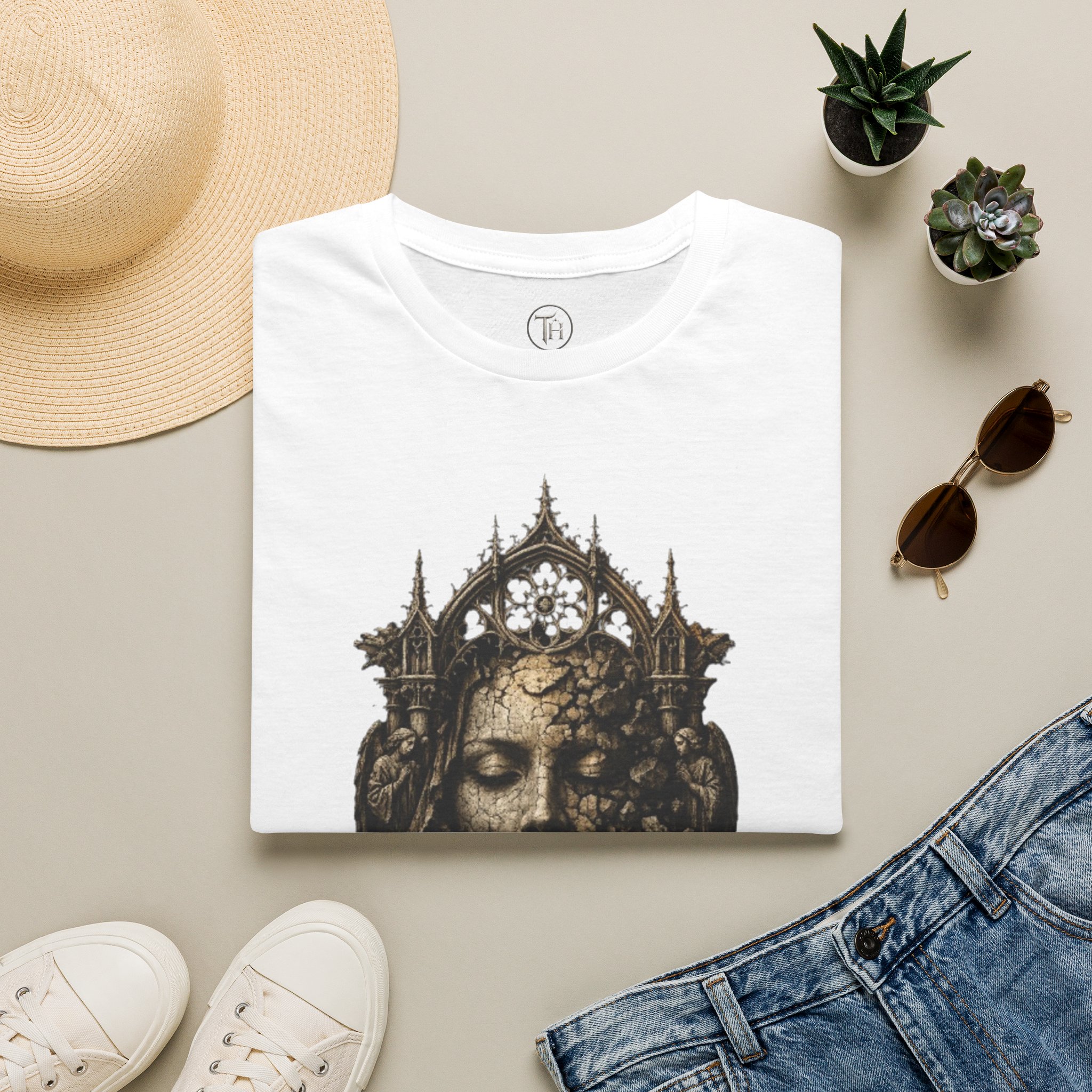Gothic Queen T-Shirt — Ornate Crowned Woman Art Tee