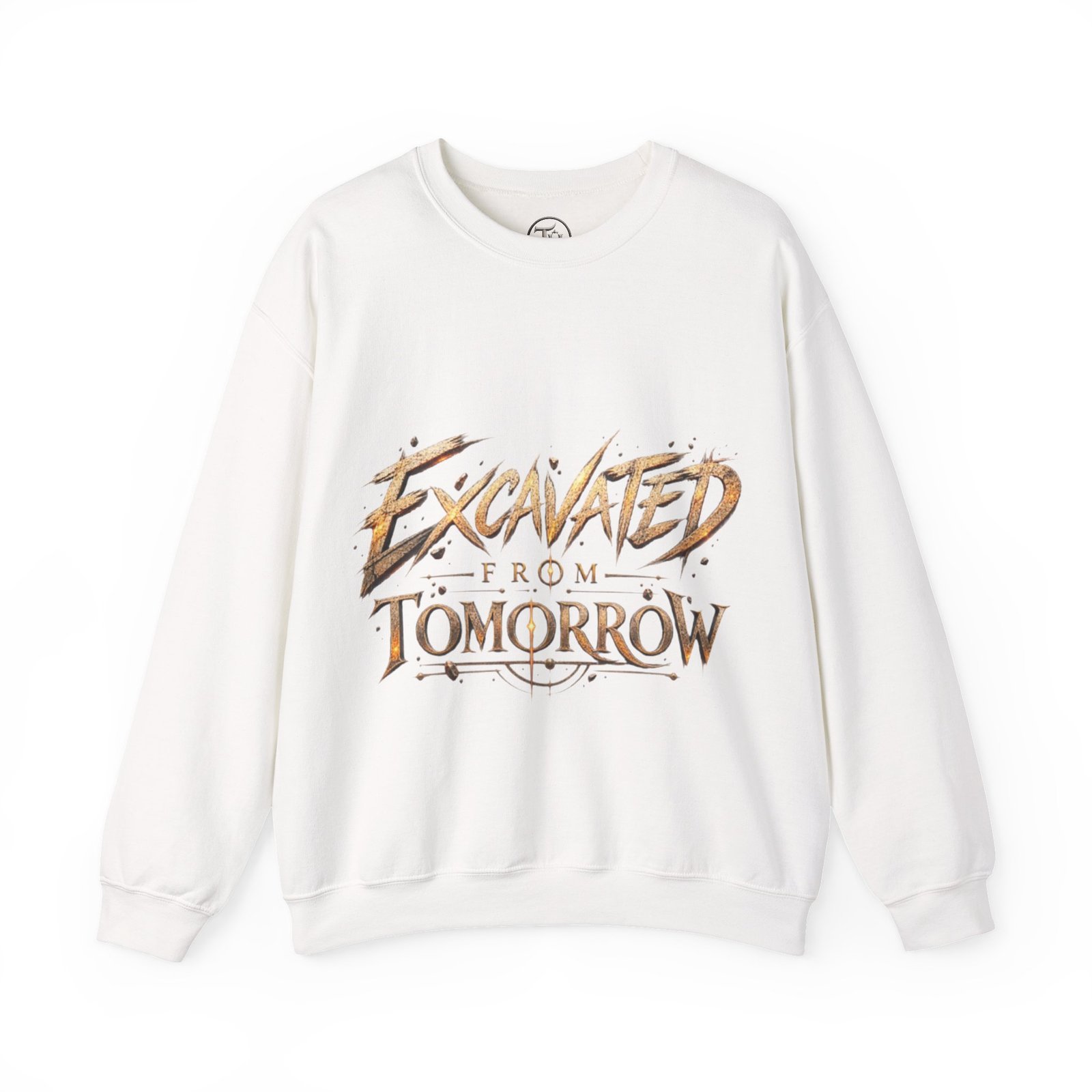 Crewneck Sweatshirt — "Excavated From Tomorrow" Retro Futurism Graphic Pullover - Image 3