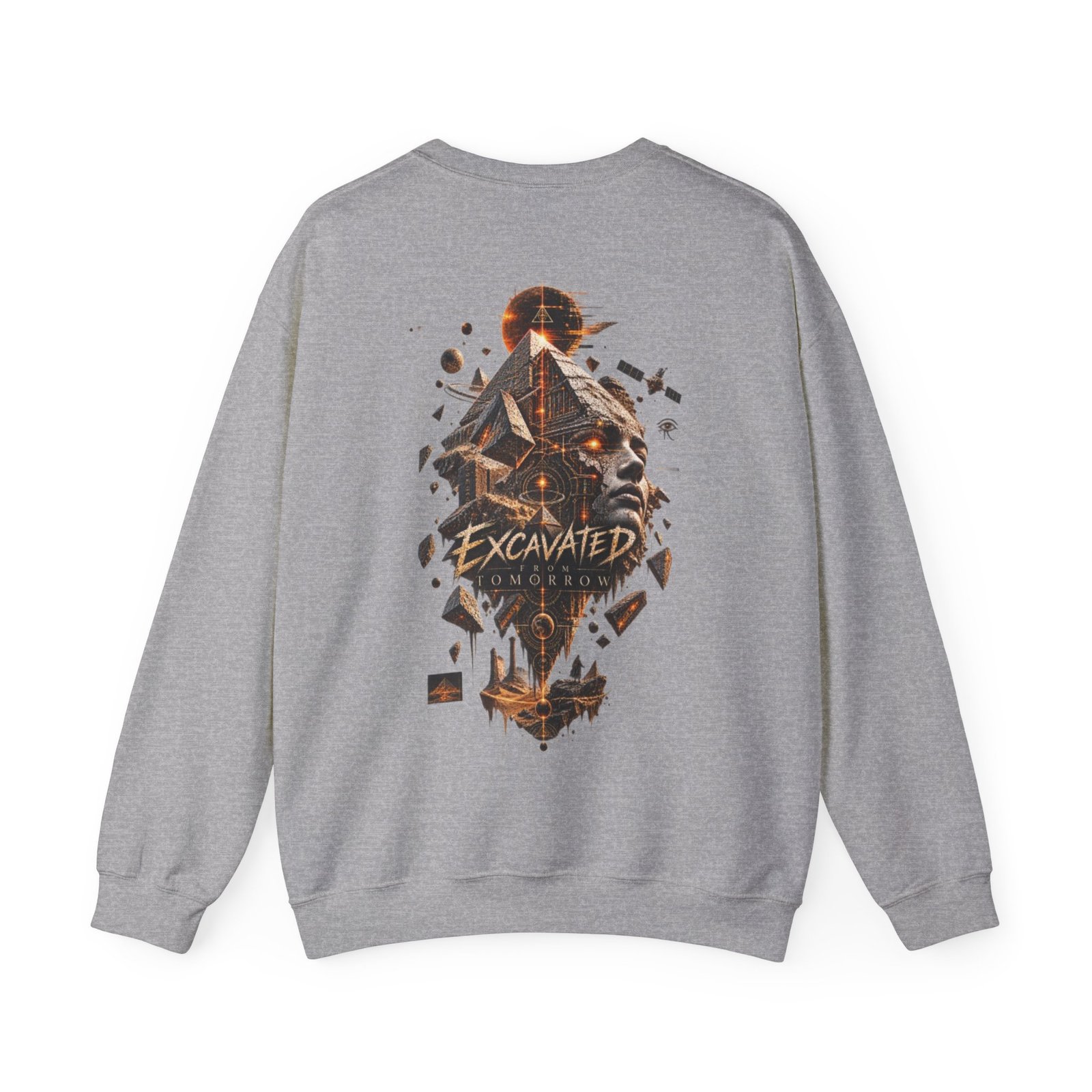 Crewneck Sweatshirt — "Excavated From Tomorrow" Retro Futurism Graphic Pullover - Image 6