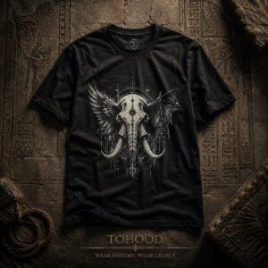 20260728023149-1f18a2c7-c5d3-62ea-95f5-b6db9eacf2ed.jpg Skull Elephant Tee — Dark Angel vs Demon Wings Graphic T-Shirt