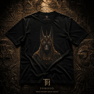 Anubis-Inspired Graphic T-Shirt — Egyptian Jackal Head Design