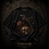 Gothic Raven & Skull Tee — Dark Floral Graphic T-Shirt