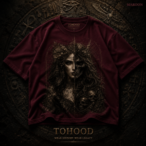 Gothic Moon Goddess T-Shirt — Dark Floral Portrait Tee - Image 13