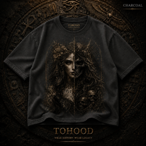 Gothic Moon Goddess T-Shirt — Dark Floral Portrait Tee - Image 6