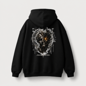 Awaken Graphic Hoodie — Surreal Cyberpunk Face Backprint