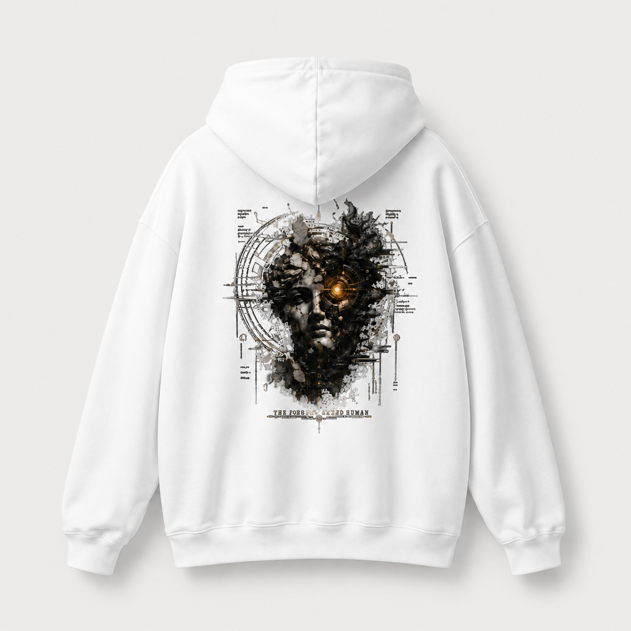Awaken Graphic Hoodie — Surreal Cyberpunk Face Backprint - Image 3