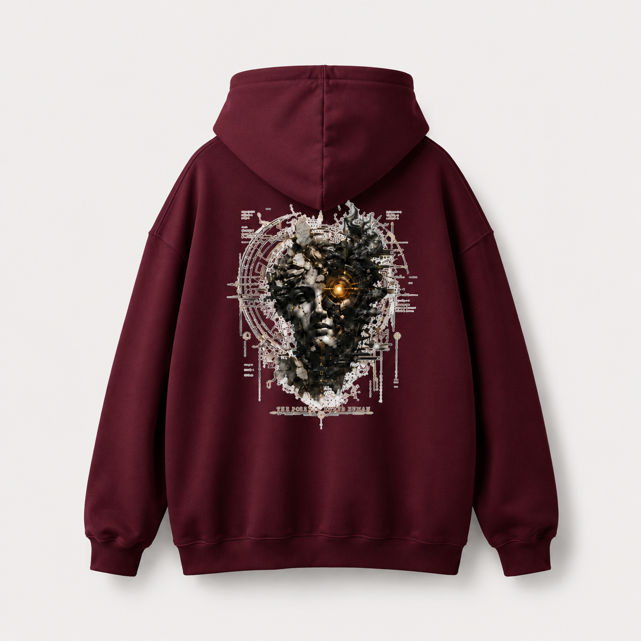 Awaken Graphic Hoodie — Surreal Cyberpunk Face Backprint - Image 5