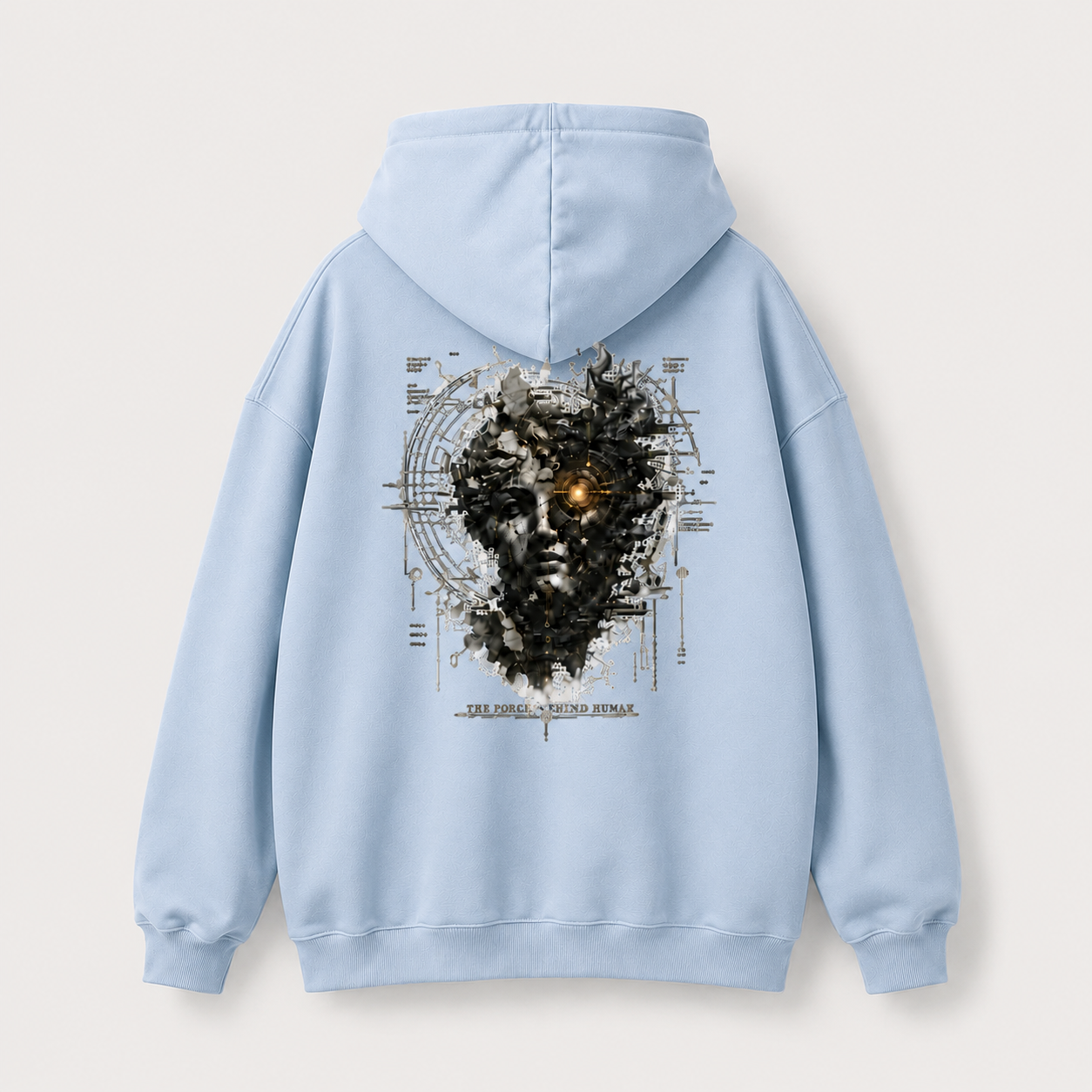 Awaken Graphic Hoodie — Surreal Cyberpunk Face Backprint - Image 11