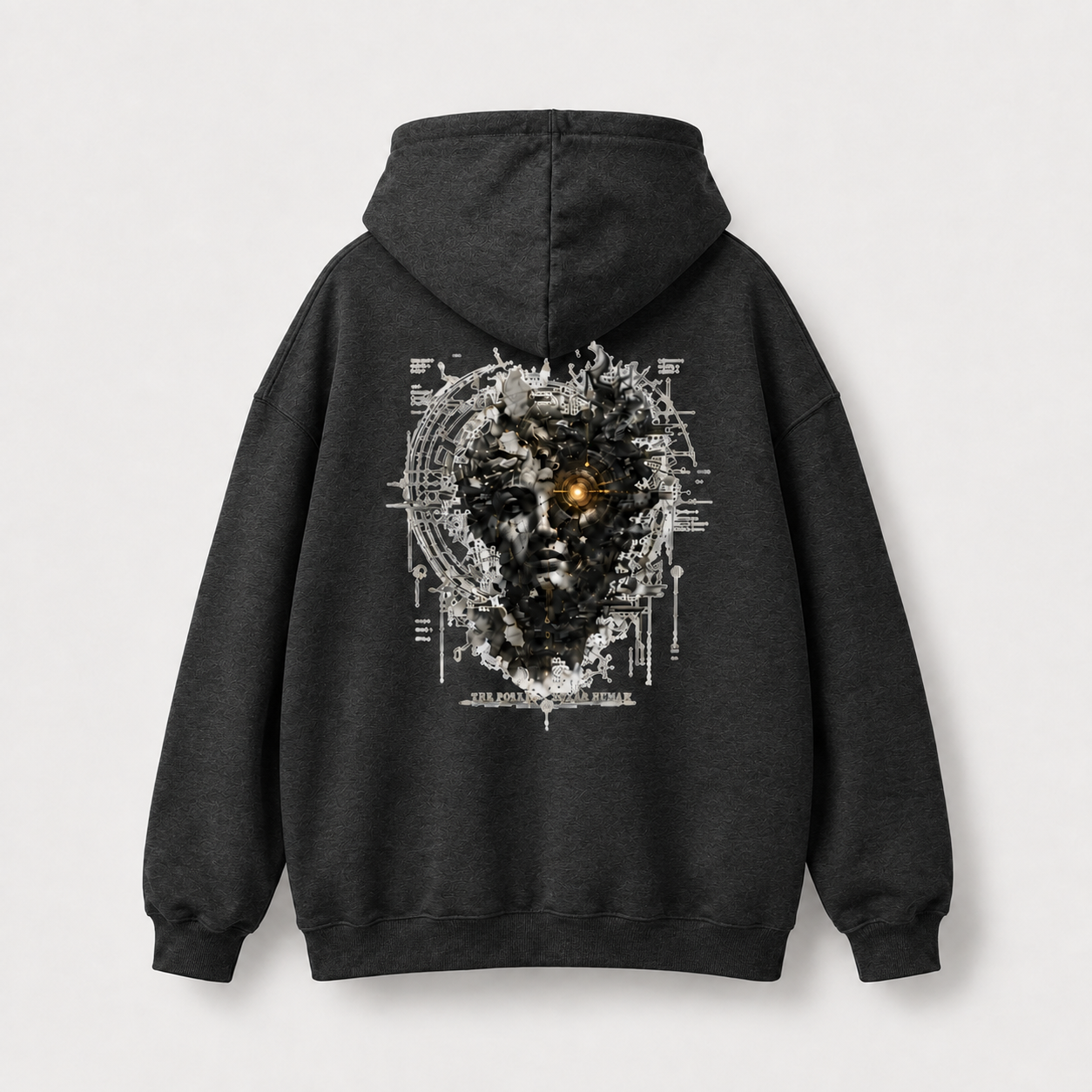Awaken Graphic Hoodie — Surreal Cyberpunk Face Backprint - Image 9