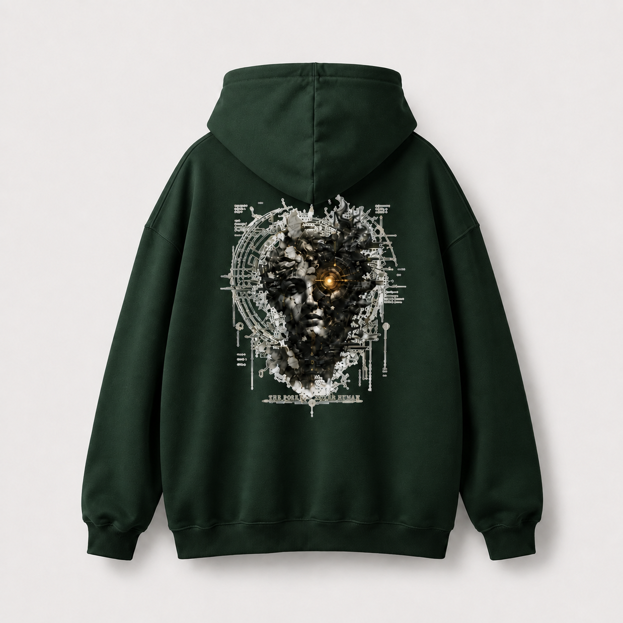 Awaken Graphic Hoodie — Surreal Cyberpunk Face Backprint - Image 7