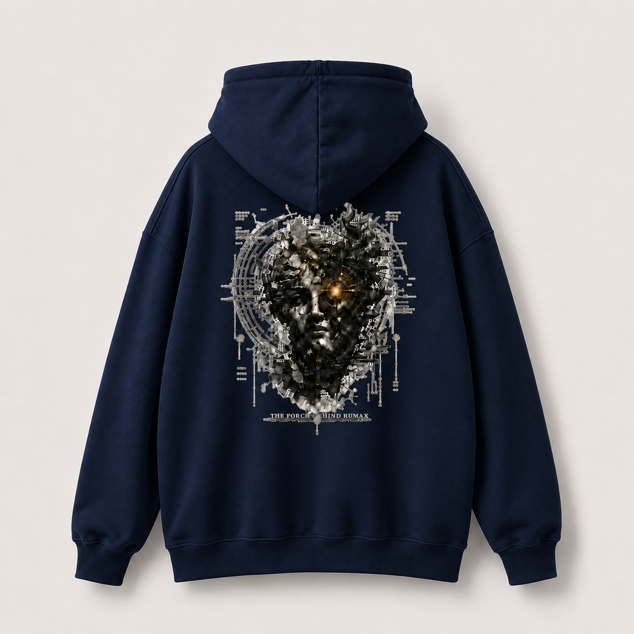 Awaken Graphic Hoodie — Surreal Cyberpunk Face Backprint - Image 17