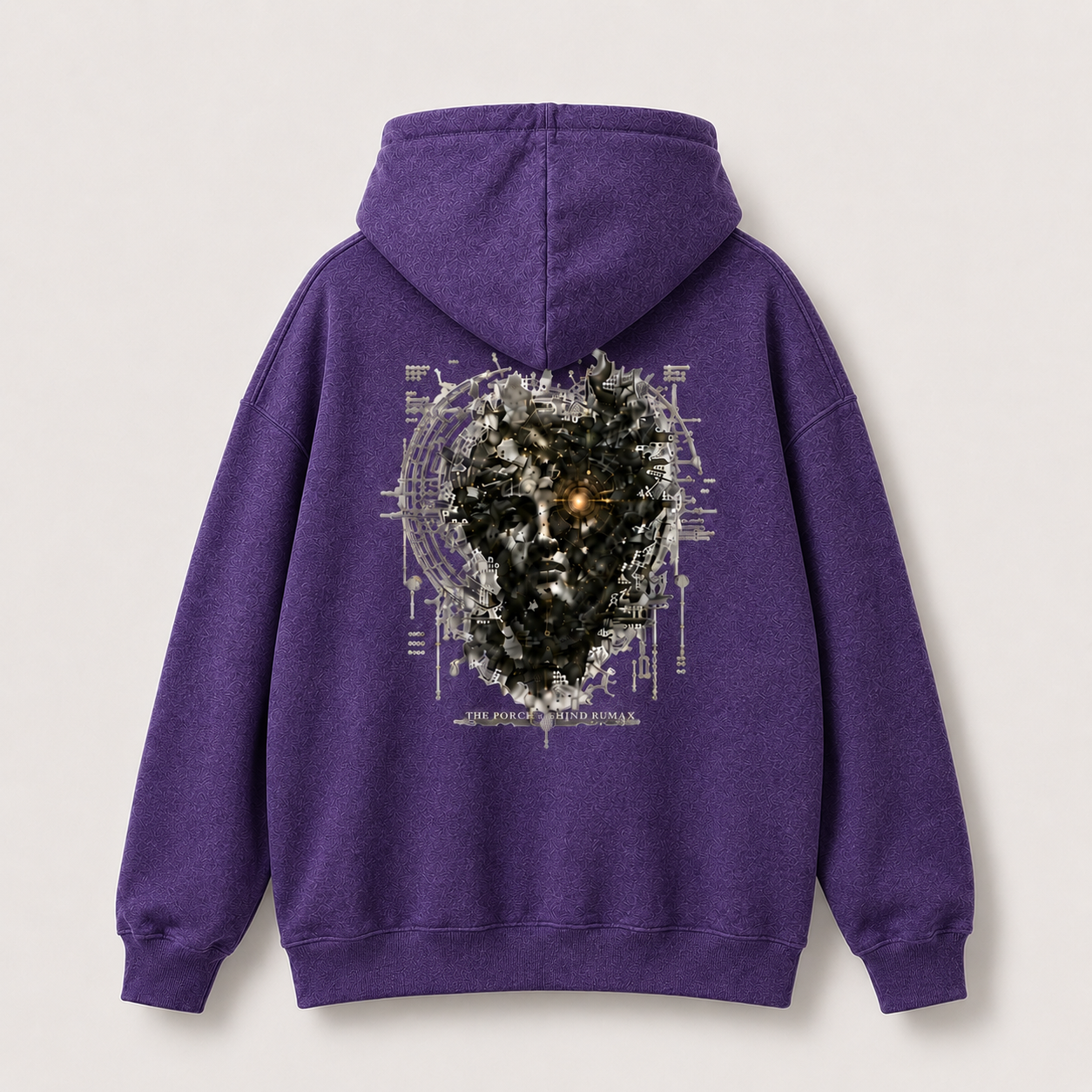 Awaken Graphic Hoodie — Surreal Cyberpunk Face Backprint - Image 21