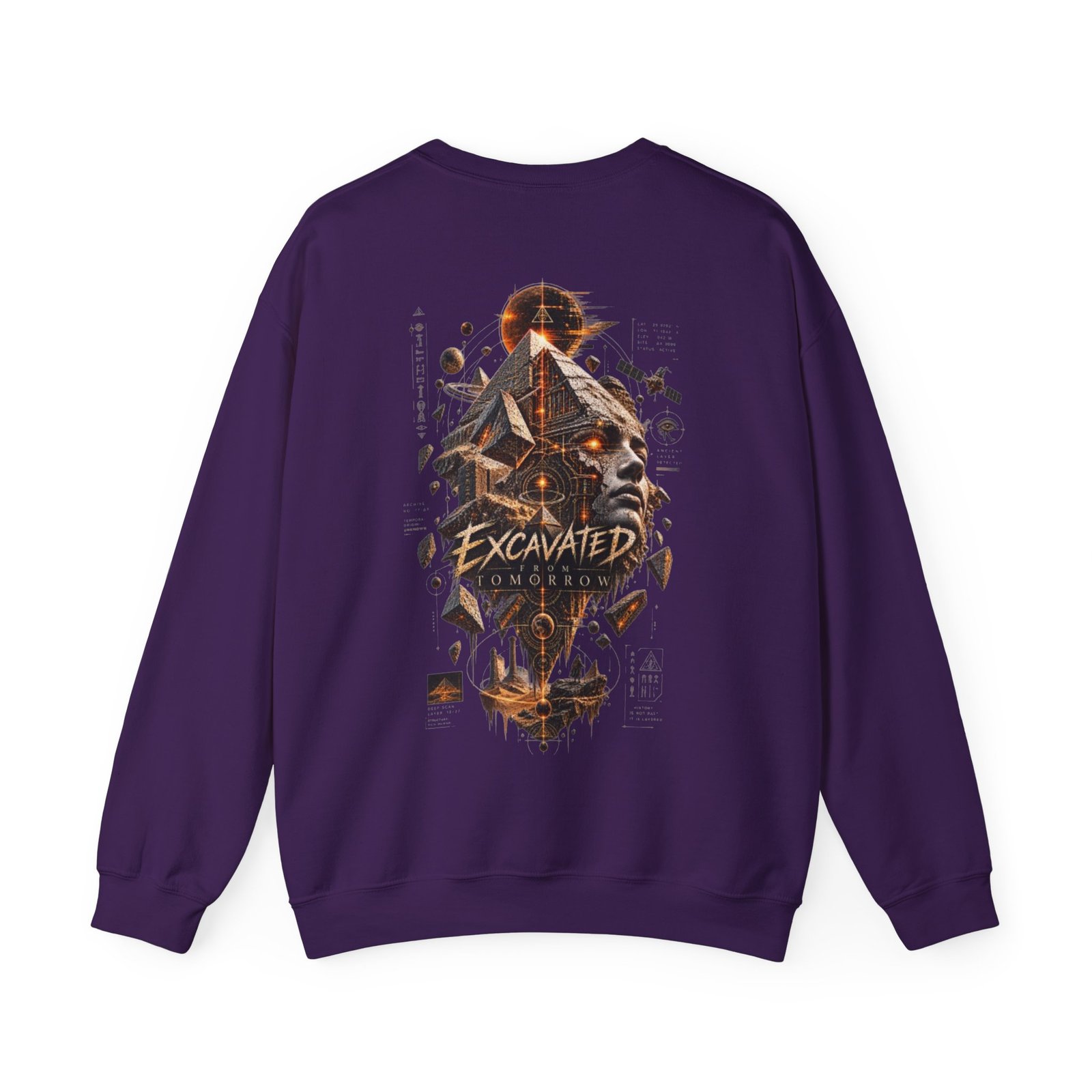 Crewneck Sweatshirt — "Excavated From Tomorrow" Retro Futurism Graphic Pullover - Image 18