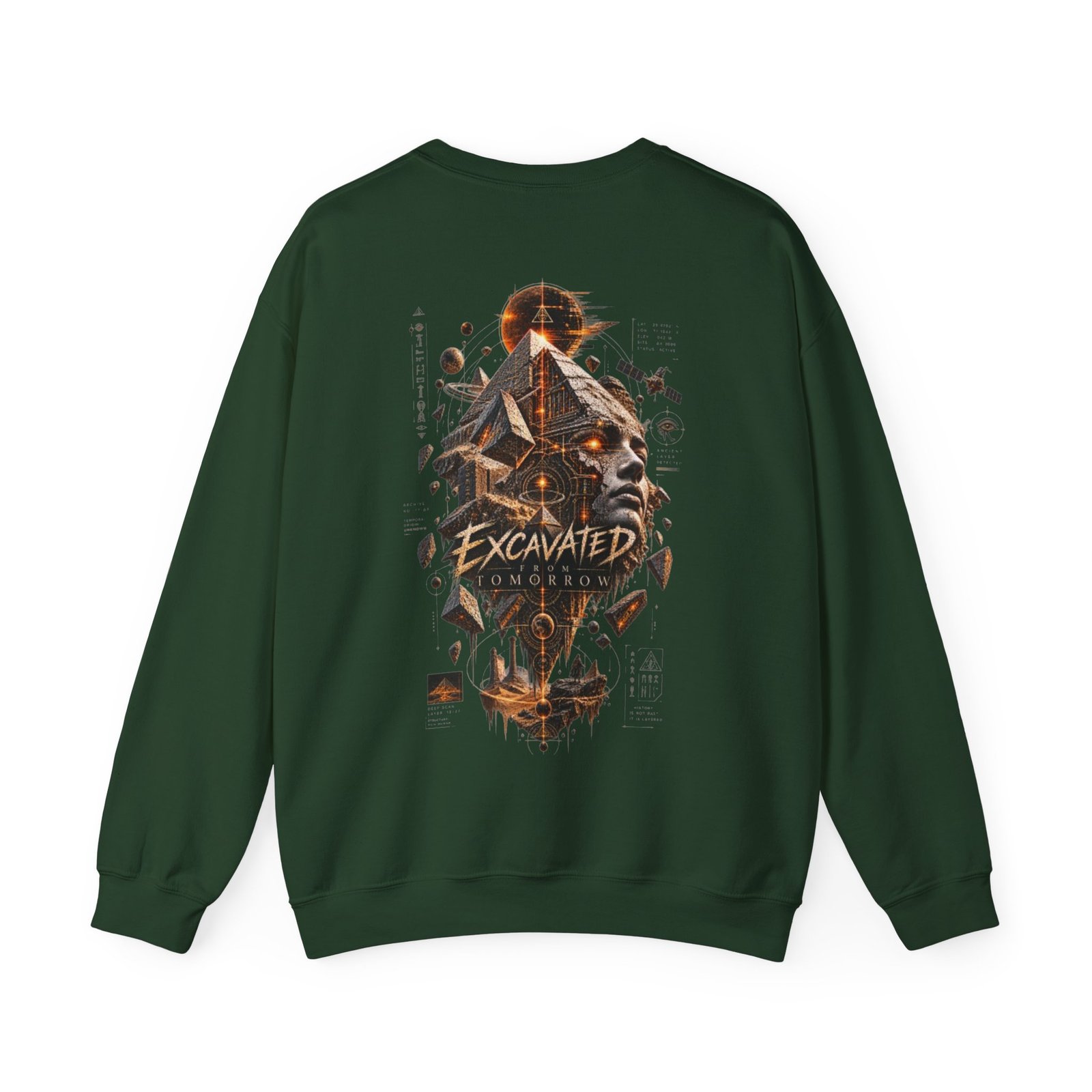 Crewneck Sweatshirt — "Excavated From Tomorrow" Retro Futurism Graphic Pullover - Image 12