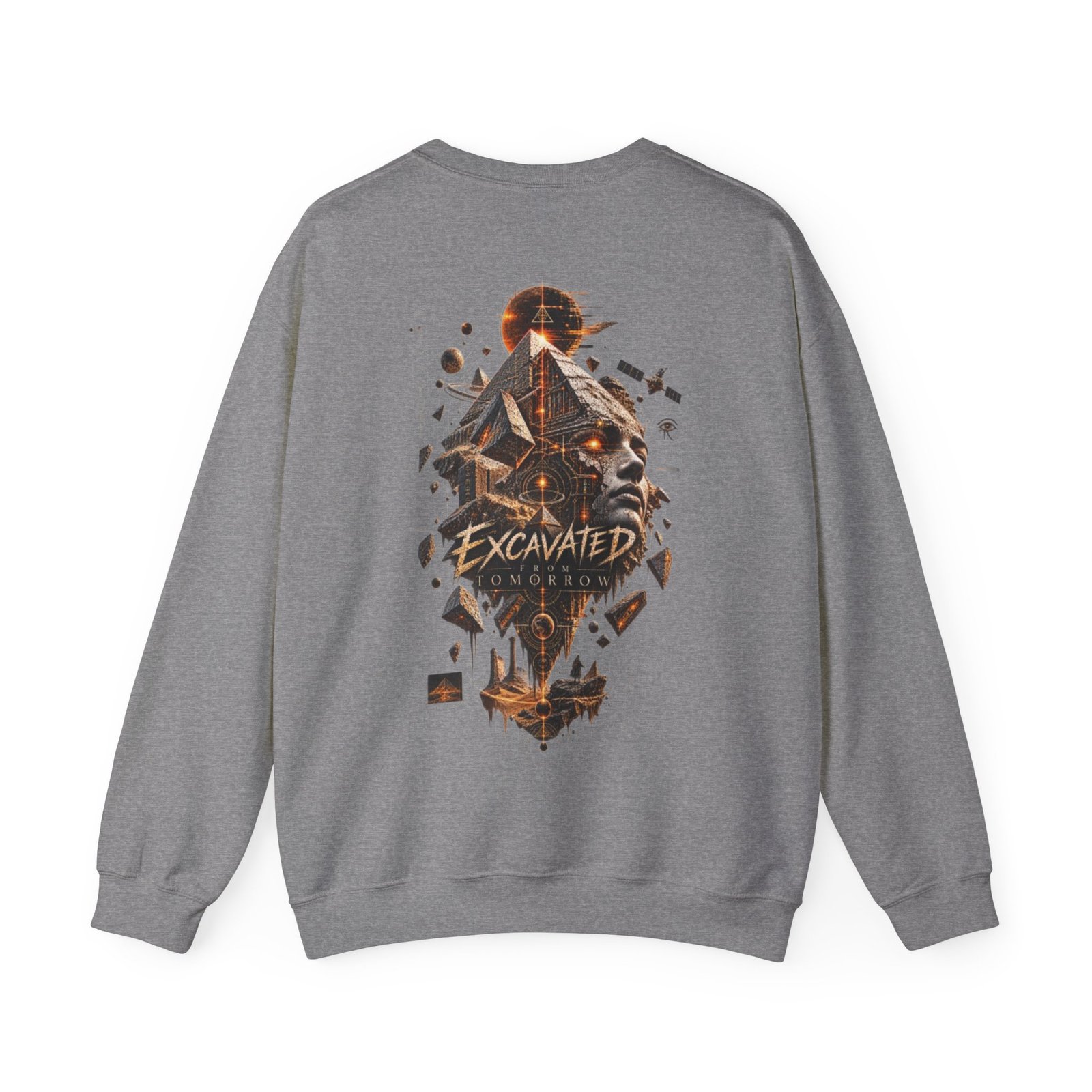 Crewneck Sweatshirt — "Excavated From Tomorrow" Retro Futurism Graphic Pullover - Image 14