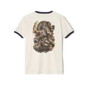 Zeus Thunder Ringer T-Shirt — Vintage Greek God Lightning Tee - Image 2