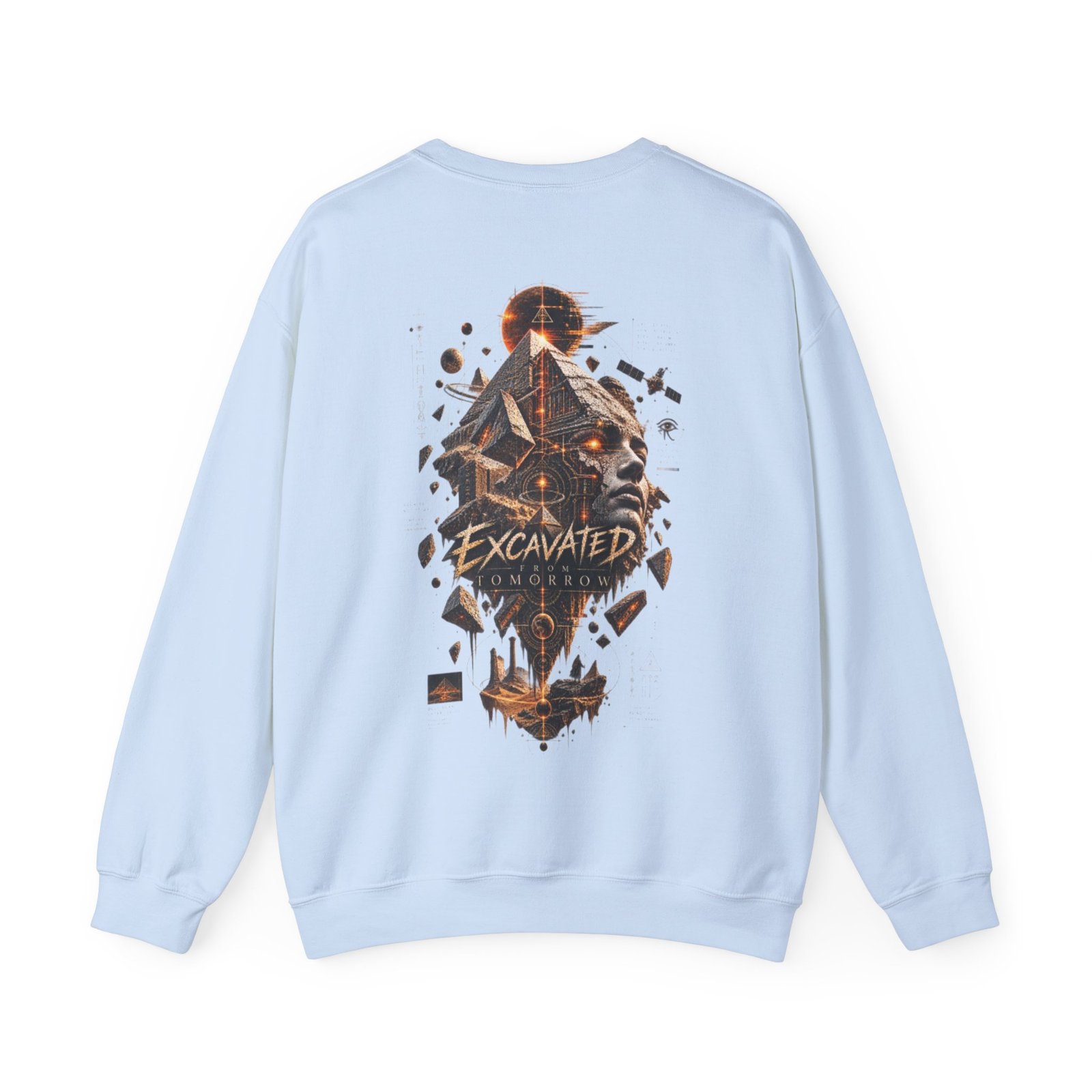 Crewneck Sweatshirt — "Excavated From Tomorrow" Retro Futurism Graphic Pullover - Image 16