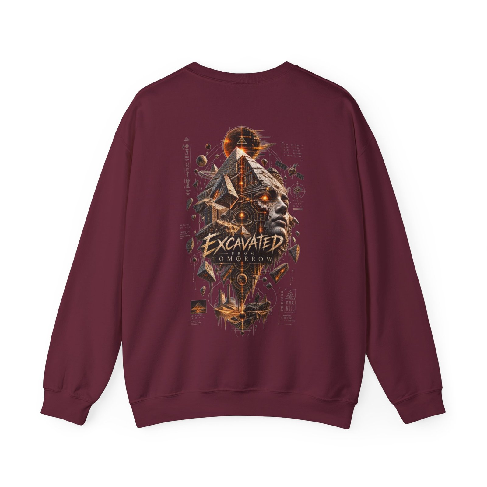Crewneck Sweatshirt — "Excavated From Tomorrow" Retro Futurism Graphic Pullover - Image 10
