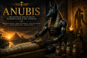 Anubis Egyptian god with jackal head representing death and mummification